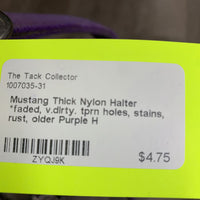 Thick Nylon Halter *faded, v.dirty. tprn holes, stains, rust, older
