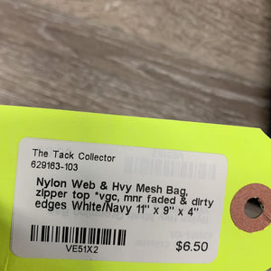 Nylon Web & Hvy Mesh Bag, zipper top *vgc, mnr faded & dirty edges