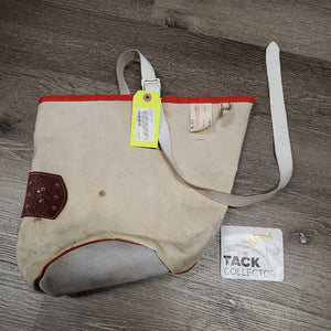 Hvy Canvas Feed Bag, leather crown strap, tags *vgc, mnr stains, dirt, spots?, older