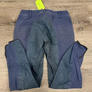 Full Seat Breeches *gc, faded, older, seam puckers, mnr hairy velcro, shrunk?/stretched seat