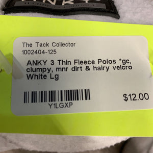 3 Thin Fleece Polos *gc, clumpy, mnr dirt & hairy velcro