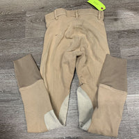 Hvy Cotton Euroseat Breeches *gc, repairs, threads, faded, holey seams, puckers, missing stitching