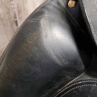 17 Adj *W - 5.75" Regal Dressage Saddle, Indie Equestrian Blue/Black Cover, Xlg Front Velcro Blocks, Wool Flocking, Rear Gusset Panels, Flaps: 16"L x 12"W Serial #: 337 17
