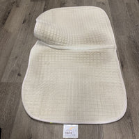 Thick Quilt Dressage Saddle Pad *gc, clean, stains, mnr hair, pilling, edge rubs, cut tabs, threads
