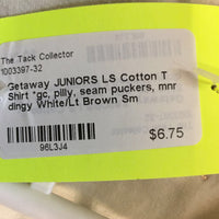JUNIORS LS Cotton T Shirt *gc, pilly, seam puckers, mnr dingy
