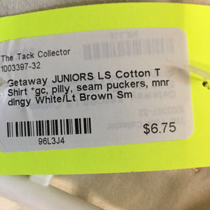 JUNIORS LS Cotton T Shirt *gc, pilly, seam puckers, mnr dingy