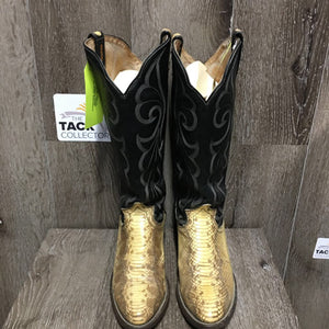 Pr Pointy Toe Python Western Boots, cardboard forms *vgc, older, clean, creases