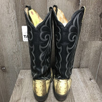 Pr Pointy Toe Python Western Boots, cardboard forms *vgc, older, clean, creases
