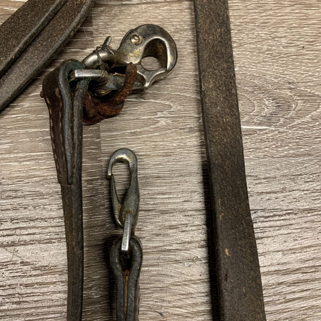 Wide Leather German Martingale, mismatched snaps *No Reins, older, cle ...