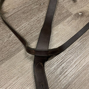 Wide Leather German Martingale, mismatched snaps *No Reins, older, clean, tacky, twists, tied on snap