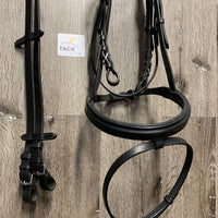 Rsd/Padded Bling Bridle, Flash, Wide Cotton Web Reins, Buckles *vgc, clean, mnr dirt/film inside, Reins: dirty, faded & hairy
