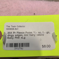 Pr Fleece Polos *1 - xc, 1 - gc, dingy edges, mnr hairy velcro