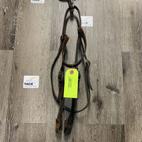 Narrow Headstall *gc, older, creases, scrapes, rough back, 0 laces/screws, rubs
