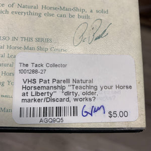 VHS Pat Parelli Natural Horsemanship "Teaching your Horse at Liberty" *dirty, older, marker/Discard, works?
