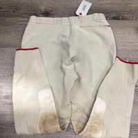 Breeches *older, stretched/holey seams, stains/discolored seat & legs, dingy, gc, tight zips
