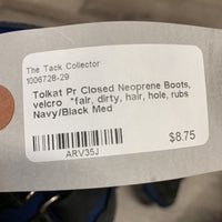 Pr Closed Neoprene Boots, velcro *fair, dirty, hair, hole, rubs
