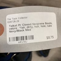 Pr Closed Neoprene Boots, velcro *fair, dirty, hair, hole, rubs