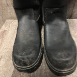 Pr Tall Winter Boots, zips *gc, dirty, scuffs, scratches, scrapes