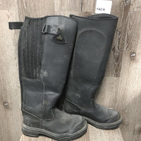 Pr Tall Winter Boots, zips *gc, dirty, scuffs, scratches, scrapes
