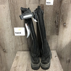 Pr Tall Winter Boots, zips *gc, dirty, scuffs, scratches, scrapes