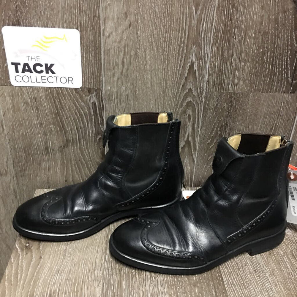 Pr Paddock Boots, Back Zips, punched toes *vgc, clean, mnr elastic snags