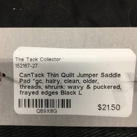 Thin Quilt Jumper Saddle Pad *gc, hairy, clean, older, threads, shrunk: wavy & puckered, frayed edges
