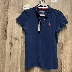 SS Polo Shirt, 1/4 Button Up *faded, v.hairy, collar: rubs & discolored, fair