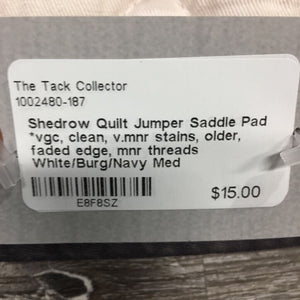 Quilt Jumper Saddle Pad *vgc, clean, v.mnr stains, older, faded edge, mnr threads