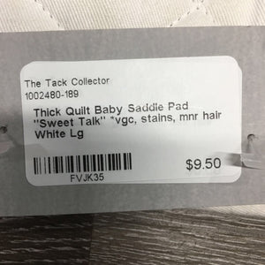 Thick Quilt Baby Saddle Pad "Sweet Talk" *vgc, stains, mnr hair