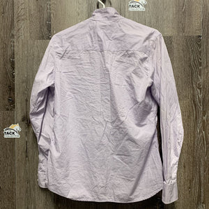 LS Show Shirt, 1 Button Collar *older, seam puckers, wrinkled, fair, dingy