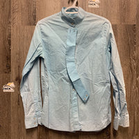 LS Show Shirt, 1 Button Collar *older, fair, faded/discolored, seam puckers, crinkles, folded/wrinkled
