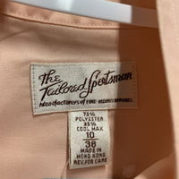 LS Show Shirt, 2 Button Collars *vgc, older, seam puckers, crinkles, collar threads