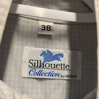 LS Show Shirt, 2 Button Collars *older, seam puckers, crinkles, missing button
