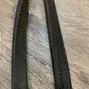 Soft Narrow/Fine Leather Rubber Reins, Buckles *gc, crumbling rubber, curled ends, faded, mnr dirty