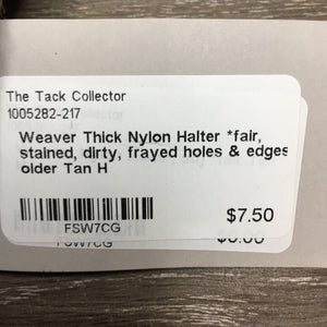 Thick Nylon Halter *fair, stained, dirty, frayed holes & edges, older