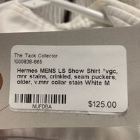 MENS LS Show Shirt *vgc, mnr stains, crinkled, seam puckers, older, v.mnr collar stain
