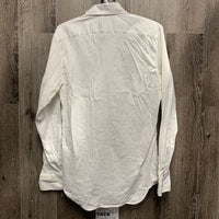 MENS LS Show Shirt *gc, mnr stains, crinkled, mnr dingy & pits, seam puckers, older
