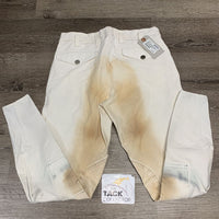 MENS Breeches *vgc, stained seat & legs, mnr pulled seat seams, seam puckers, stains, dingy
