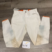 MENS Breeches *gc, v.stained seat & legs, mnr pulled seat seams, seam puckers, snags, sm holes