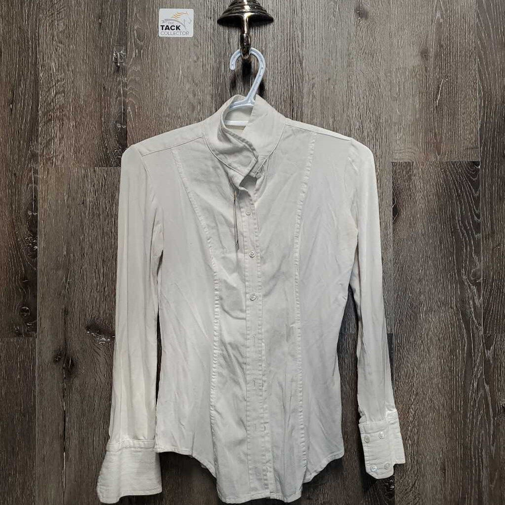 LS Show Shirt, attached magnetic collar *gc, v.dingy, pits, wrinkled, stains