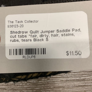 Quilt Jumper Saddle Pad, cut tabs *fair, dirty, hair, stains, rubs, tears