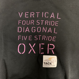 JUNIORS "Vertical Four Stride Diagonal Five Stride Oxer" Sweatshirt *gc, hairy, pilly, faded