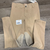 JUNIORS Hvy Cotton Euroseat Breeches *gc, mnr undone stitching, discolored/stained seat & legs

