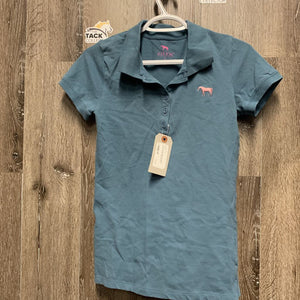 SS Polo Shirt, 1/4 Button Up *vgc, faded?
