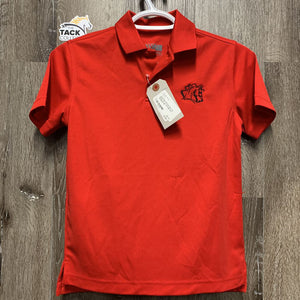 SS Polo Shirt, 1/4 Button Up *gc, lg snags/runs