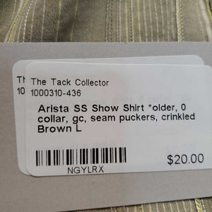 SS Show Shirt *older, 0 collar, gc, seam puckers, crinkled