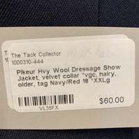 Hvy Wool Dressage Show Jacket, velvet collar *vgc, hairy, older, tag