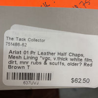 Pr Leather Half Chaps, Mesh Lining *vgc, v.thick white film, dirt, mnr rubs & scuffs, older?