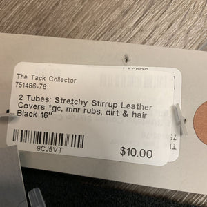 2 Tubes: Stretchy Stirrup Leather Covers *gc, mnr rubs, dirt & hair