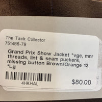 Show Jacket *vgc, mnr threads, lint & seam puckers, missing button